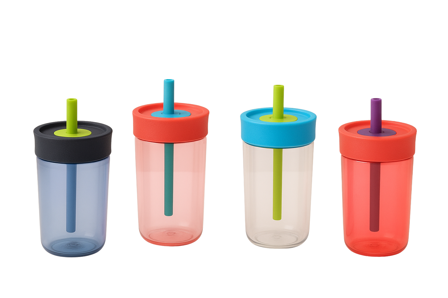 كوب شفاف مقاوم للانسكاب بسعة 12 أونصة